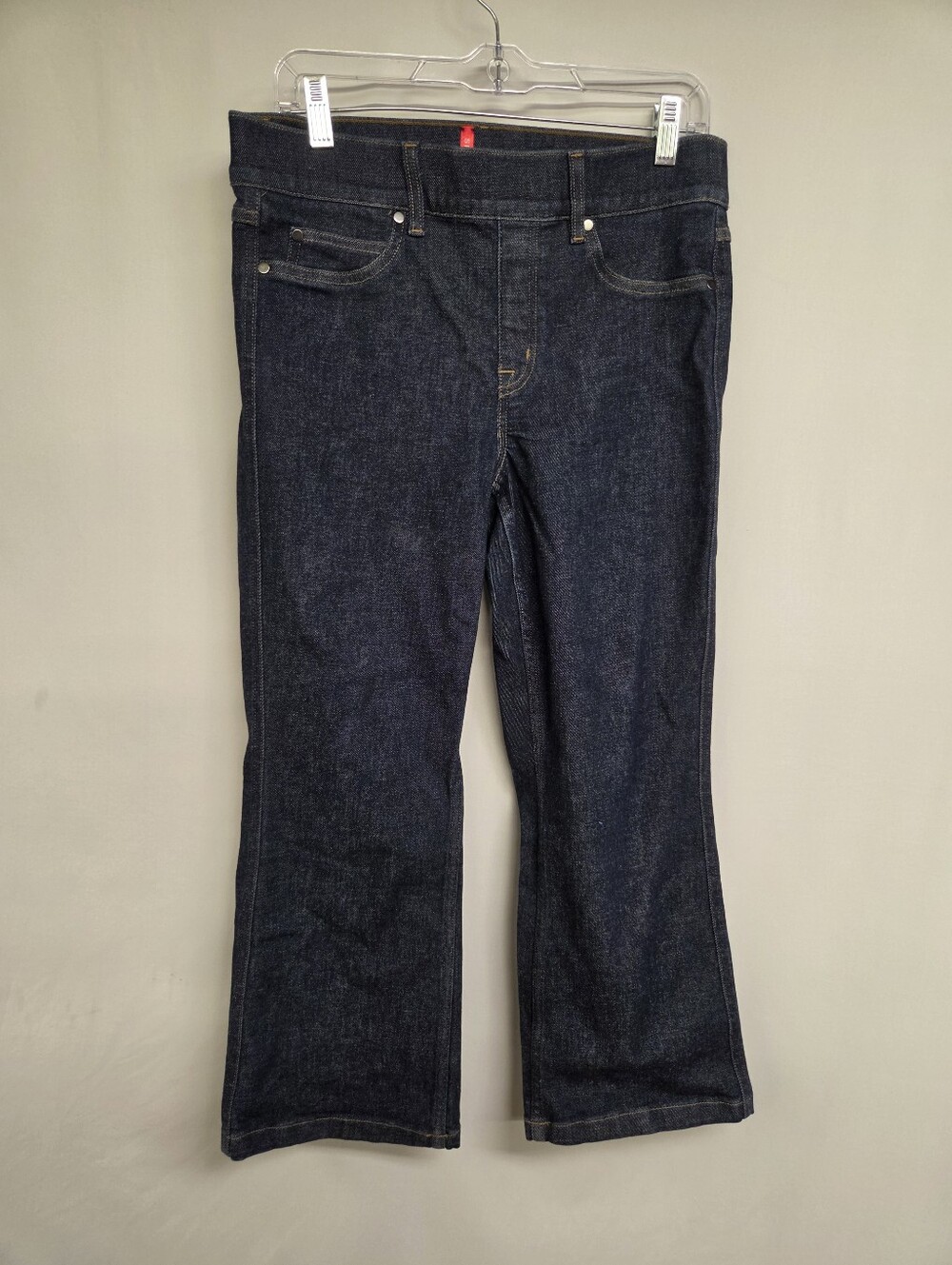 Spanx Womens Jeans EveryWear Ankle High Rise Blue Raw Indigo Sz Large